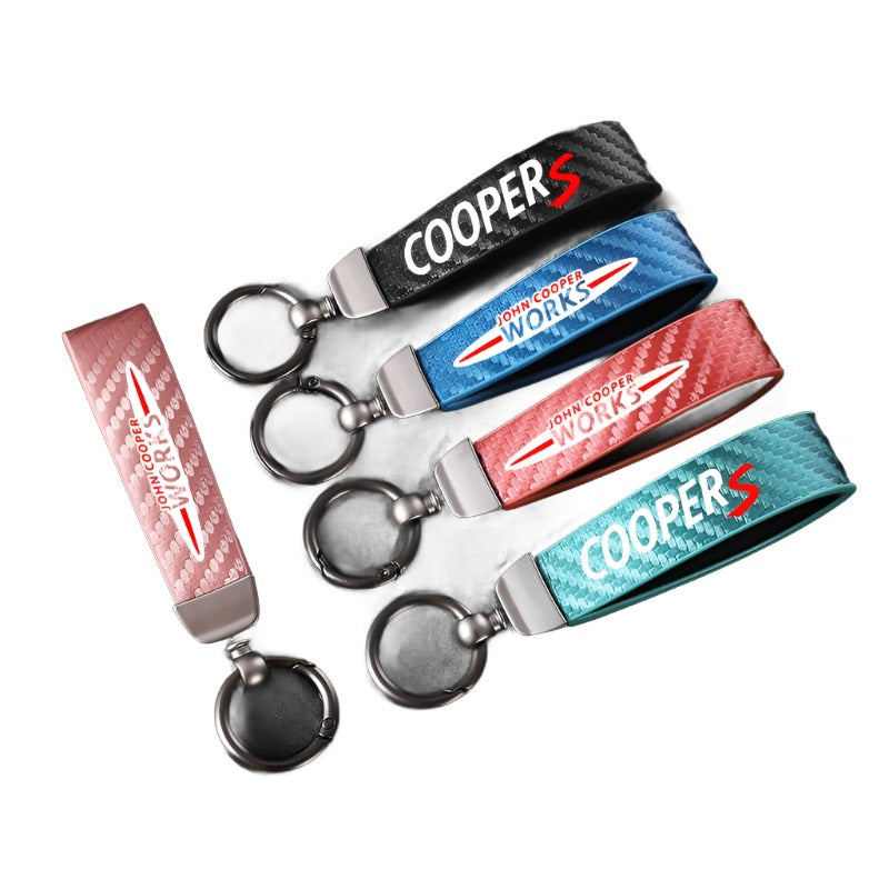 Carbon Fibre Style Keychain For Mini Cooper S JCW R55 R56 R50 R53 R60 F55 F56 - Lxud Customz