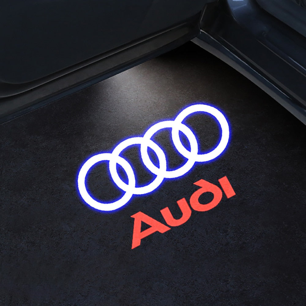 2pcs Car Door LED Welcome Light For Audi - Lxud Customz