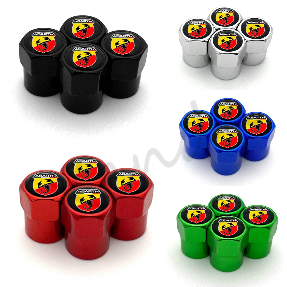 4Pcs Car Tire Valve Caps For Fiat Punto Abarth 500 - Lxud Customz