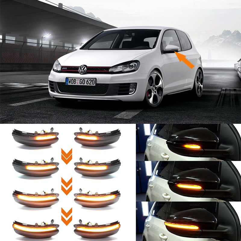 VW Volkswagen Golf 6 MK6 GTI R20 2008-2014 Turn signal LED dynamic side mirror - Lxud Customz