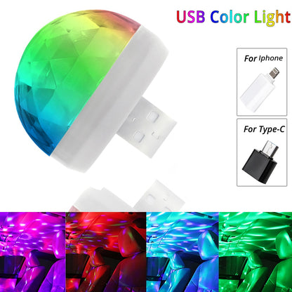 Car USB Ambient Light RGB Mini - Lxud Customz